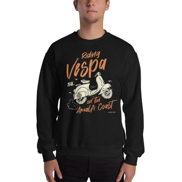 Riding Vespa on the Amalfi Coast. - Vespa Collection Unisex Sweatshirt - AMALFITANA STORE
